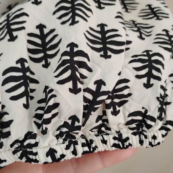 Old Navy Printed Dress Black/White Keyhole XXL Long Sleeve Elastic Waist Lined - Picture 5 of 8